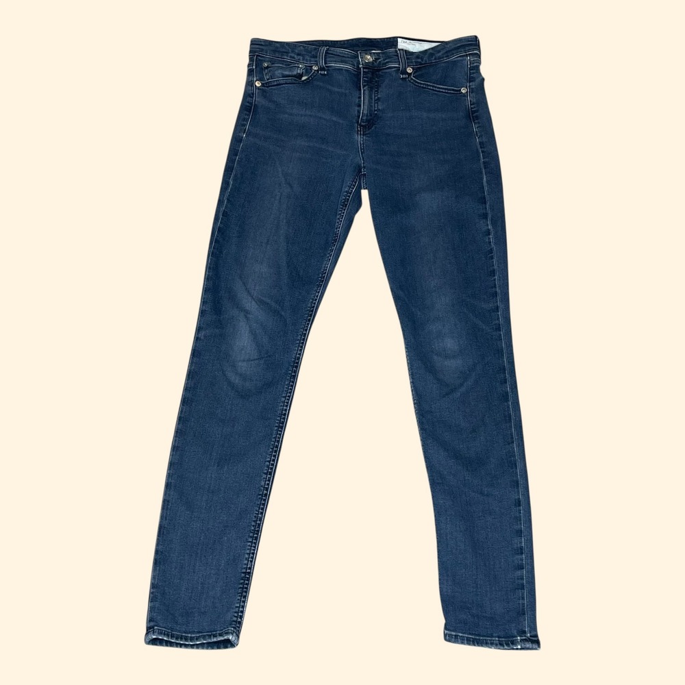 Rag & Bone Cate Mid-Rise Skinny Jeans Tiger Lily Dark Wash Stretch Denim Size 29